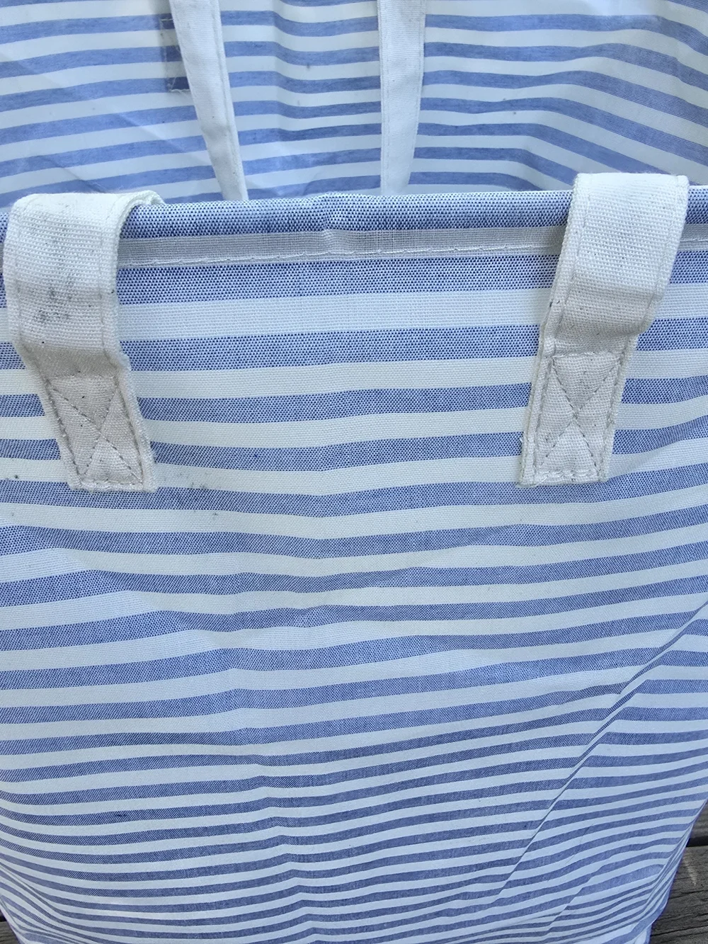 Striped Laundry Hampers - Blue and White (Pair)